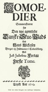 Portada de las Comedias del dramaturgo, filósofo e historiador danés-noruego Ludvig Holberg