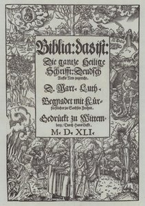 Página de título de una edición de 1541 de la Biblia de Martín Lutero