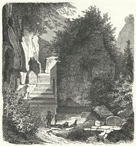 Tumba del poeta romano Virgilio, Posillipo, Nápoles (grabado) de German School