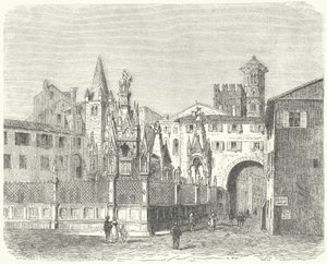 Tumbas de los Scaligeri, gobernantes medievales de Verona (grabado) de German School