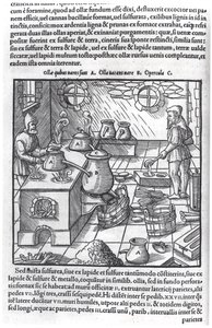 Usando azufre, de De Re Metallica por Georg Bauer (1494-1566), conocido como Agricola de German School