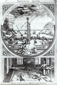 Varios métodos de observar manchas solares, ilustración de Rosa Orsina por Christoph Scheiner, publicada en 1630 de German School