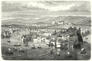 Vista de la antigua Atenas desde el Pireo de German School