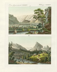 Vistas de Suiza (grabado coloreado) de German School