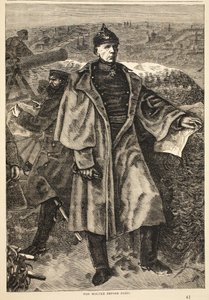 Von Moltke ante París, noviembre 1870, ilustración de la Historia de la Guerra entre Francia y Alemania, 1870-1871 de German School