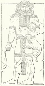 Relieve mural de Gilgamesh de las ruinas de Dur-Sharrukin, ciudad capital de los asirios en la época del rey Sargón II de German School