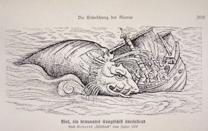 Ballena atacando un barco de German School