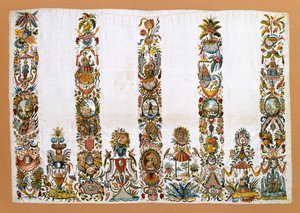 Delantal de mujer, c.1760 (seda con hilos metálicos) de German School