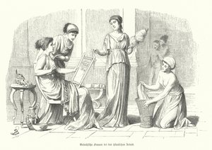 Mujeres haciendo las tareas domésticas en la Antigua Grecia de German School