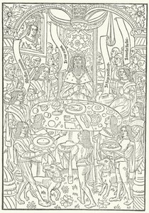 Grabado de la primera edición de Lancelot du Lac, impreso en Rouen por Jean le Bourgeois en 1488 de German School