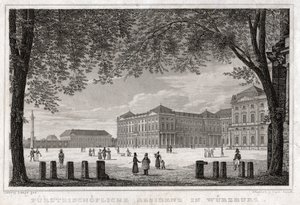 Wurzburgo (grabado, ca. 1850) de German School