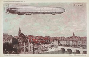 Zeppelin volando sobre Basilea de German School