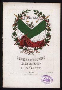 Zouaves y Turcos, galope de F Fasanotti, portada de partitura de German School