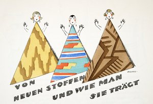 "von neuen stoffen und wie man sie trägt" de Styl, pub.1922 (pochoir print) de German School