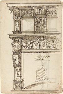 Chimenea Palaciega con Mercurio y Esperanza [recto] de German or Austrian 16th Century