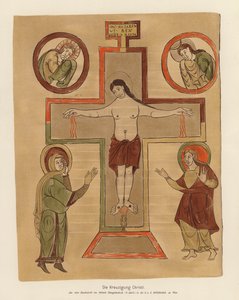 La Crucifixión de Jesucristo (litografía en color) de German School