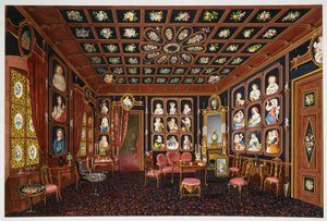 Salón de conversación en Villa Lazarovich, residencia en Trieste de Maximiliano de Habsburgo (1832-1867), temple de Germano Prosdocimi de Germano Prosdocimi
