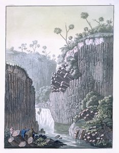 Exploradores con la Expedición de Humboldt en los Acantilados de Basalto en Regla, México, lámina 60 de 