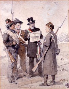 Risorgimento: Los cinco días de Milán (Cinque giornate di Milano) (18-22 de marzo de 1848): se trata de uno de los primeros episodios de las Revoluciones de 1848 (parte de la Primera Guerra de Independencia italiana) que supuso el ascenso de la población m de Gerolamo Induno