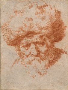 Una alegoría del invierno: Cabeza de un anciano con gorro de piel de Gerrit Adriaensz (attr.to) Berckheyde