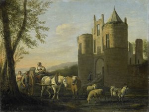 La puerta principal del castillo de Egmond de Gerrit Berckheyde