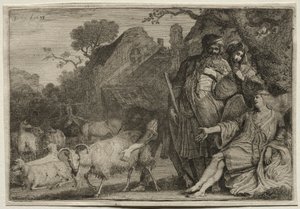 Un ángel predice el nacimiento del hijo de Abraham de Gerrit Claesz. Bleker