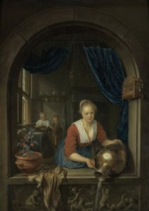 Criada en la ventana de Gerrit Dou