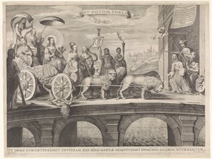 Alegoría de la bienvenida de Königsmarck Est potior coelo (título sobre objeto) de Gerrit Gerritsz van Fenaem