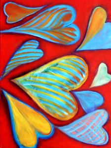 G Hearts 15, 2016 (acrílico sobre lienzo) de Gerrit Greve