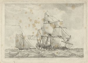 Un cúter y una fragata de guerra de Gerrit Groenewegen