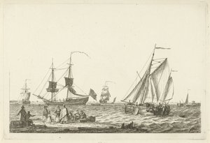 vista del rio Varios barcos sobre las olas (título de la serie) de Gerrit Groenewegen