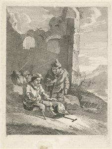 Cuatro figuras en una ruina de Gerrit Groenewegen