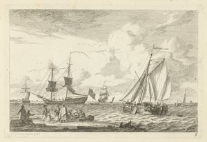 Seascape con varios veleros Varios barcos (título de la serie) de Gerrit Groenewegen