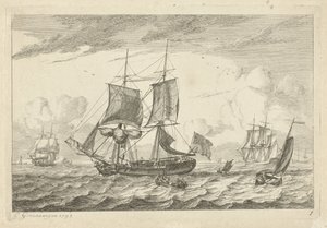 Veleros en aguas turbulentas Varios barcos (título de la serie) de Gerrit Groenewegen