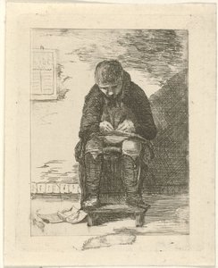 Dibujante en un interior de Gerrit Lamberts