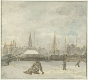 Vista de invierno en Amsterdam