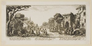 Soldados moribundos junto a la carretera, lámina dieciséis de Las grandes miserias de la guerra de Gerrit Lucasz van Schagen