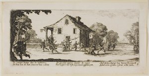 Escena de saqueo, lámina cuatro de Las grandes miserias de la guerra de Gerrit Lucasz van Schagen