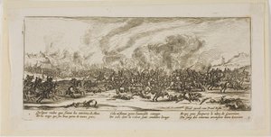 La batalla, lámina tres de Las grandes miserias de la guerra de Gerrit Lucasz van Schagen