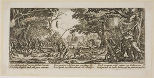 Los campesinos se vengan, lámina diecisiete de Las grandes miserias de la guerra de Gerrit Lucasz van Schagen
