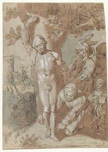 Achior está atado a un árbol de Gerrit Pietersz. Sweelink