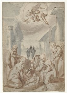 Adoración de los pastores de Gerrit Pietersz. Sweelink