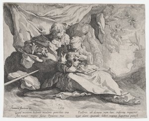 El Descanso en la Huida a Egipto, 1593 de Gerrit Pietersz Sweelink
