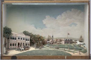 Diorama de la Plaza del Gobierno en Paramaribo
