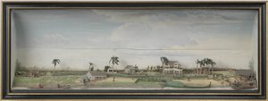 Diorama de la plantación de café y algodón Zeezigt en Surinam, c.1815-21 de Gerrit Schouten