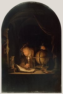 Astrónomo a la luz de las velas, c.1650 de Gerrit Dou