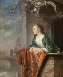 Joven mujer en un balcón (ca. 1665)
