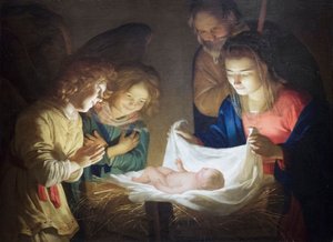Adoración del Niño de Gerrit van Honthorst
