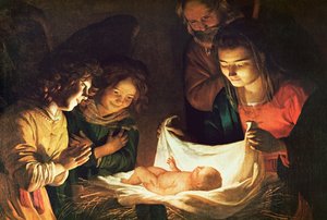 Adoración del niño, c.1620 de Gerrit van Honthorst