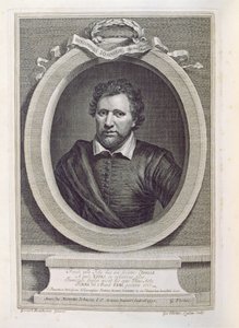 Ben Jonson (1573-1637), grabado por George Vertue, 1730 de Gerrit van Honthorst